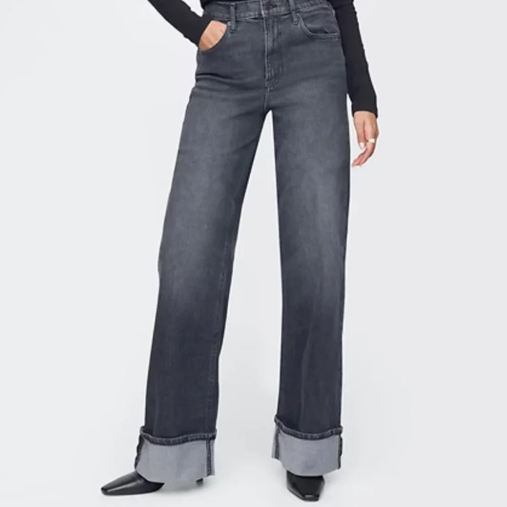 NWT GAP High Rise Cuffed Wide-Leg Jeans - Picture 5 of 6